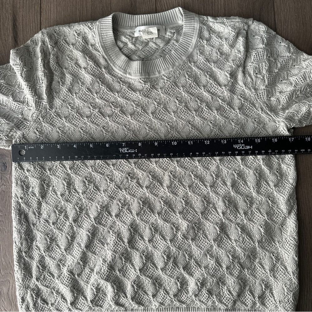 Club monaco Pointelle Stitch Crew Sweater Color: Metal Size Medium - Picture 10 of 10